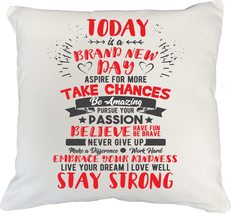 Make Your Mark Design Today is a Day Motivational Quote White Pillow Cov... - $24.74+