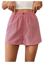 Verdusa Women's Plaid Print Elastic Waist Casual Shorts Red White Size S - $71.21 MXN Verdusa Women's Plaid Print Elastic Waist Casual Shorts Red White Size S - $71.21 MXN