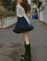 TEAL Blue A-line Tulle Mini Skirt Custom Plus Size Women Girl Fluffy Tulle Skirt image 2