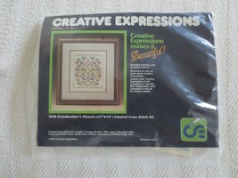 1984 Creative Expressions GRANDMOTHER&#39;S FLOWERS Cross Stitch SEALED Kit ... - £6.26 GBP