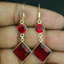 925 Sterling Silver  Ruby Silver/ Gold / Rose Gold  Plated Earrings Gift - £18.67 GBP+