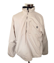 IZOD Men&#39;s Beige Pullover Golf  Windbreaker Jacket  Size Medium 1/4 Zip - £14.69 GBP