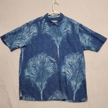 Tommy Bahama Men’s Hawaiian Shirt M Medium Blue Floral 100% Silk Button Up - $33.87