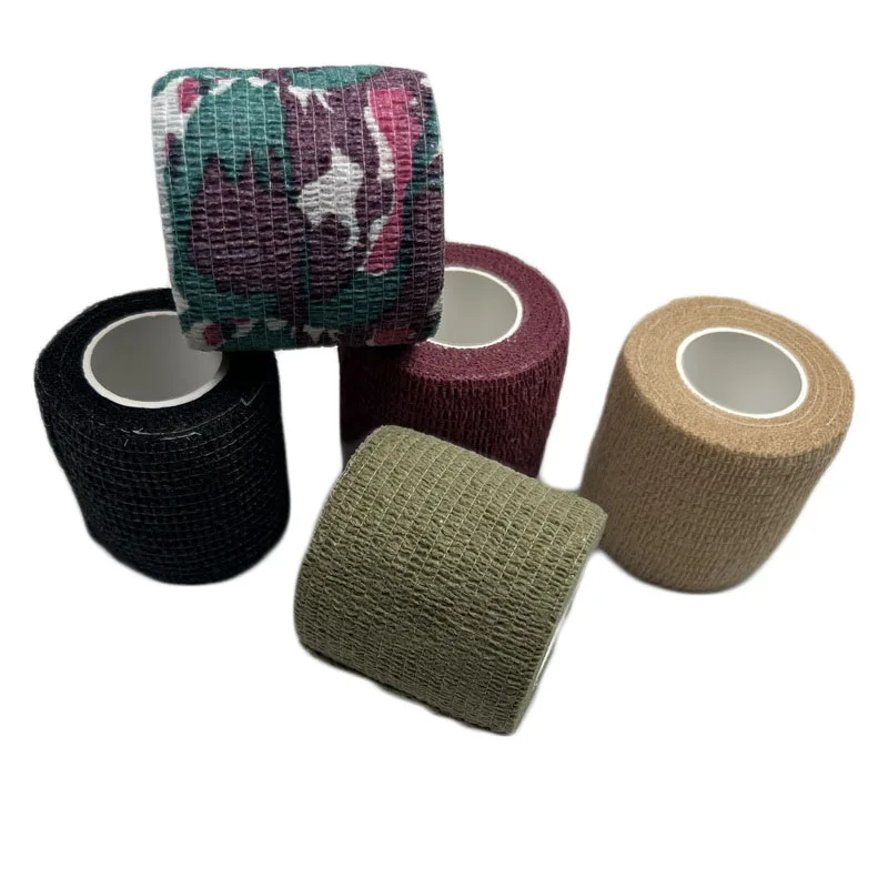 Dhesive tape for finger wrist ankle breathable sport fixer tape medical camouflage wrap thumb200