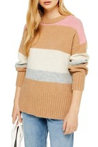 TOPSHOP Ultra Soft Knit CrewNeck Sweater Striped Pullover Sz 8 -10 M NWT​ - £45.27 GBP