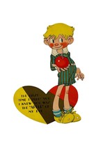 Vintage Carrington Company Valentines Card Lanky Boy Big Ears Apple Heart - £9.47 GBP