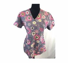 SB Scrubs Purple Floral Shirt, Women's Size Small, EUC - $10.61
