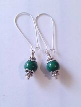 Jade silver boho earrings jade earrings jade necklace silver set green j... - $45.07 CAD