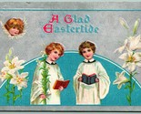 Violet Flower Bouquet Easter Greetings Lily Flowers Embossed 1911 DB Pos... - $10.84