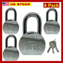 4 Pack Heavy Duty Short Master Lock Steel Maximum Protection Padlock with 3 Keys - £23.73 GBP
