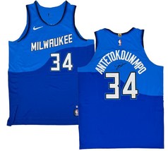 Giannis Antetokounmpo Bucks Autographed City Edition Authentic Jersey Beckett - £715.42 GBP