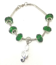 Emerald Green Murano Bead Cremation Bracelet Funeral Cremation Urn for Ashes - £71.93 GBP