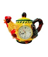 Baum Bros Style Eyes Ceramic Rooster Teapot Quartz Clock Kitchen Contain... - $24.95