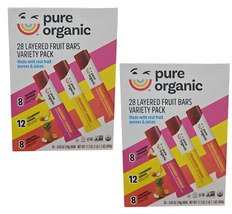 2 Packs Pure Organic Layered Fruit Bars 1 Veriety Pack, 28-count, 17.64 ... - £36.62 GBP