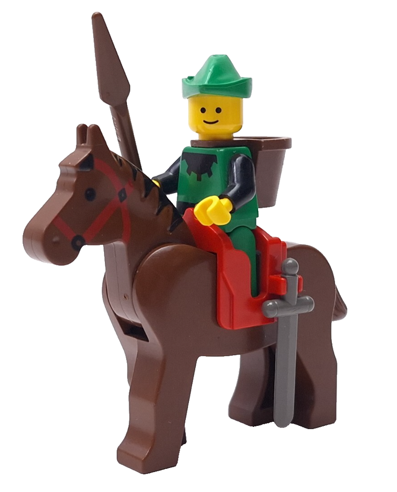 Lego Vintage Castle Rare Black Forestman Forest Men Minifigure cas131a 6066 - $53.25