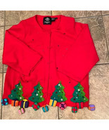 Michael Simon Christmas Hand Embroidered Cardigan Rare - $101.83 CAD