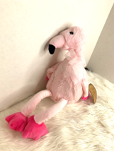 New Kellytoy K Luxe Baby Plush Stuffed Animal Toy Pink Flamingo rattle 12 in - £18.17 GBP