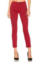 Current Elliott The Stiletto Red Warped Animal Print Skinny Jeans 30 New - $79.20