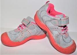 OshKosh B'gosh 7 Onyx pink gray girls sneakers hook & loop bump toe - $13.55