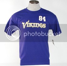 Reebok Minnesota Vikings Moss 84 Purple Short Sleeve Tee T Shirt Youth Boy&#39;s NWT - $17.99