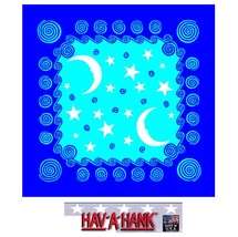 Usa Made Hav A Hank Crescent Blue Moon Star Bandana Scarf Head Wrap Face Mask - £7.16 GBP