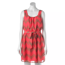 Juniors&#39; Lily Rose Chevron Tank Dress, Girl&#39;s, Size: Large, Orange - $23.10