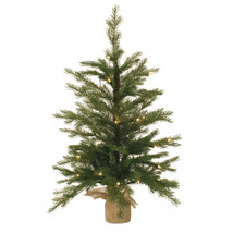 Tree in Burlap w/35 Lights 3&#39;H PVC (UL Plug Included) - £82.64 GBP