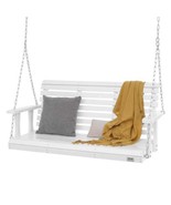 Wooden Porch Swing 4.5 ft, Patio bench swing  880 lbs Strong Load Capaci... - $321.74 CAD