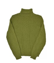 Vintage Duke of York Sweater Womens L Green Turtleneck Wool Blend Chunky... - $38.55