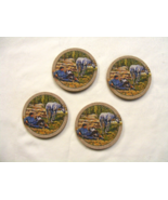 Vintage Set of 4 Thirsty Stone Natural Solid Sandstone Coasters Cowboy H... - €21,10 EUR