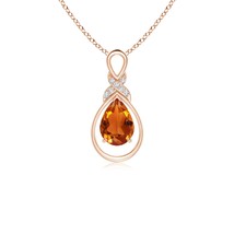 ANGARA Natural 0.6 Ct AAAA-Grade Citrine Infinity Pendant &#39;X&#39; Motif in 14K Gold - $395.10