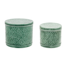 Sage Green Metal Container with Lid (Set of 2) - $57.42