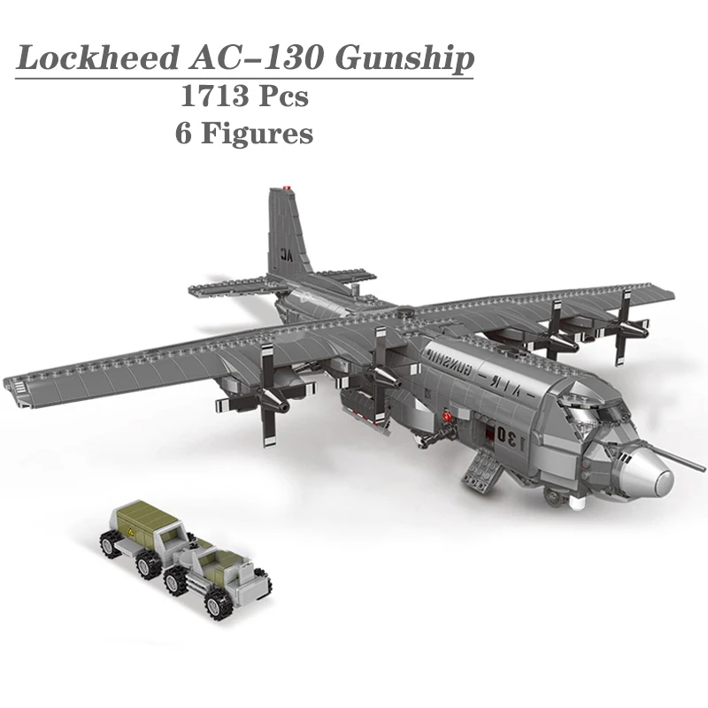 Military Series MOC Bricks Toys Arms WW2 Type Lockheed AC-130 Aerial Gunboat - £74.90 GBP+