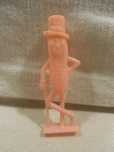 Vintage 1960&#39;s Planters Peanut Mr Peanut Pink Plastic Figural Whistle 3 1/2&quot; - £14.22 GBP
