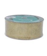 2.5&quot; x 50 Yards Premium Wired Edge Ribbon, Holiday, Crafts Mega Roll - Gold - £19.55 GBP