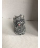 AMERICAN GIRL Doll Cat  Gray Kitten Furry Animal Pet Toy With Pink Nose - $6.93