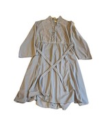 Jane Baar New York vintage 1980s Lavander Gray Lace ruffle tie midi dres... - £24.99 GBP