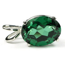 Emerald Solitaire Pendant with Chain, May Birthstone Gift - £48.20 GBP