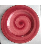 Hausenware Hand Painted TWIST RED Color Design Large Dinner Plate Stonem... - $743.79 MXN