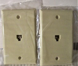 10 Ivory Modular WALL PLATE TELEPHONE JACK 4-WIRE Line Outlet Cover 30-9... - $9.74