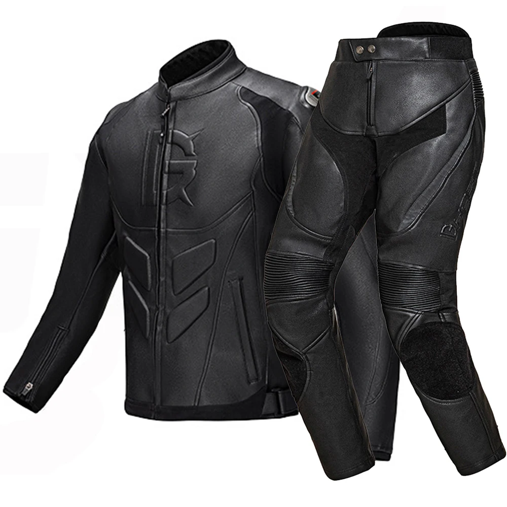 GHOST RACING Winter Motorcycle Jacket Leather Chaqueta Moto Men&#39;s Waterproof - £107.26 GBP+