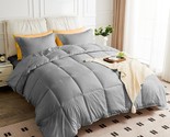 Three-Piece Queen-Size Comforter Set In Grey, Featuring A Reversible Com... - $44.93
