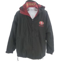 Vintage San Francisco 49ers Pro Player Jacket Mens L Black Coat Hooded NFL - £38.93 GBP