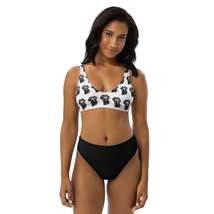 Autumn LeAnn Designs®  | Women&#39;s High Waisted Bikini Set, Black and White with L - £38.32 GBP