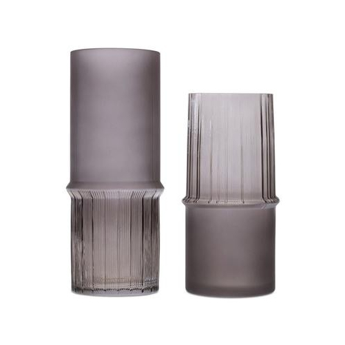 Grey Two-Toned Glass Vase (Set of 2) - $60.89