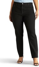 Lee Women&#39;s Plus Size 26W M Black Relaxed Fit Side Elastic Tapered Leg Jean NWT - $26.99