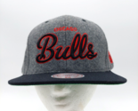 Chicago Bulls Script Logo Wool Snapback Hat Mitchell &amp; Ness Hardwood Cla... - £22.56 GBP