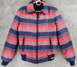 Alaska Sports Jacket Unisex 50 Red White Blue Striped Vintage Full Zip Coat - £98.89 GBP