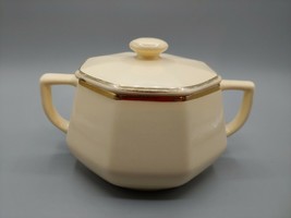 Vintage 1934 Homer Laughlin Sugar Bowl with Lid Eggshell C34N6 2.75&quot; H - £6.88 GBP