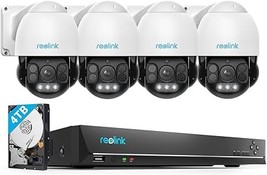Reolink 4K 16CH PTZ PoE Camera System, 4X RLC-823A with 5X Optical Zoom, Auto Tr - £1,606.71 GBP